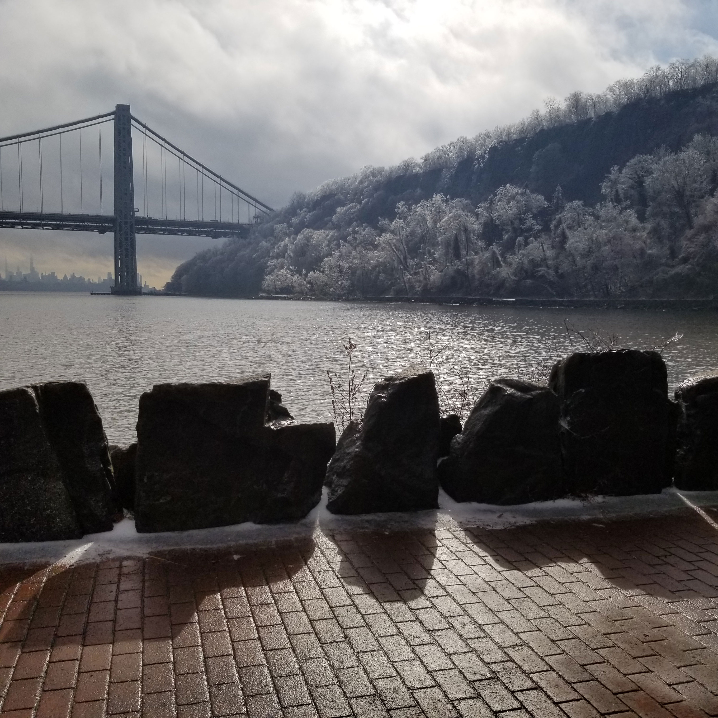 View of the George Washington Bridge from Ross Dock