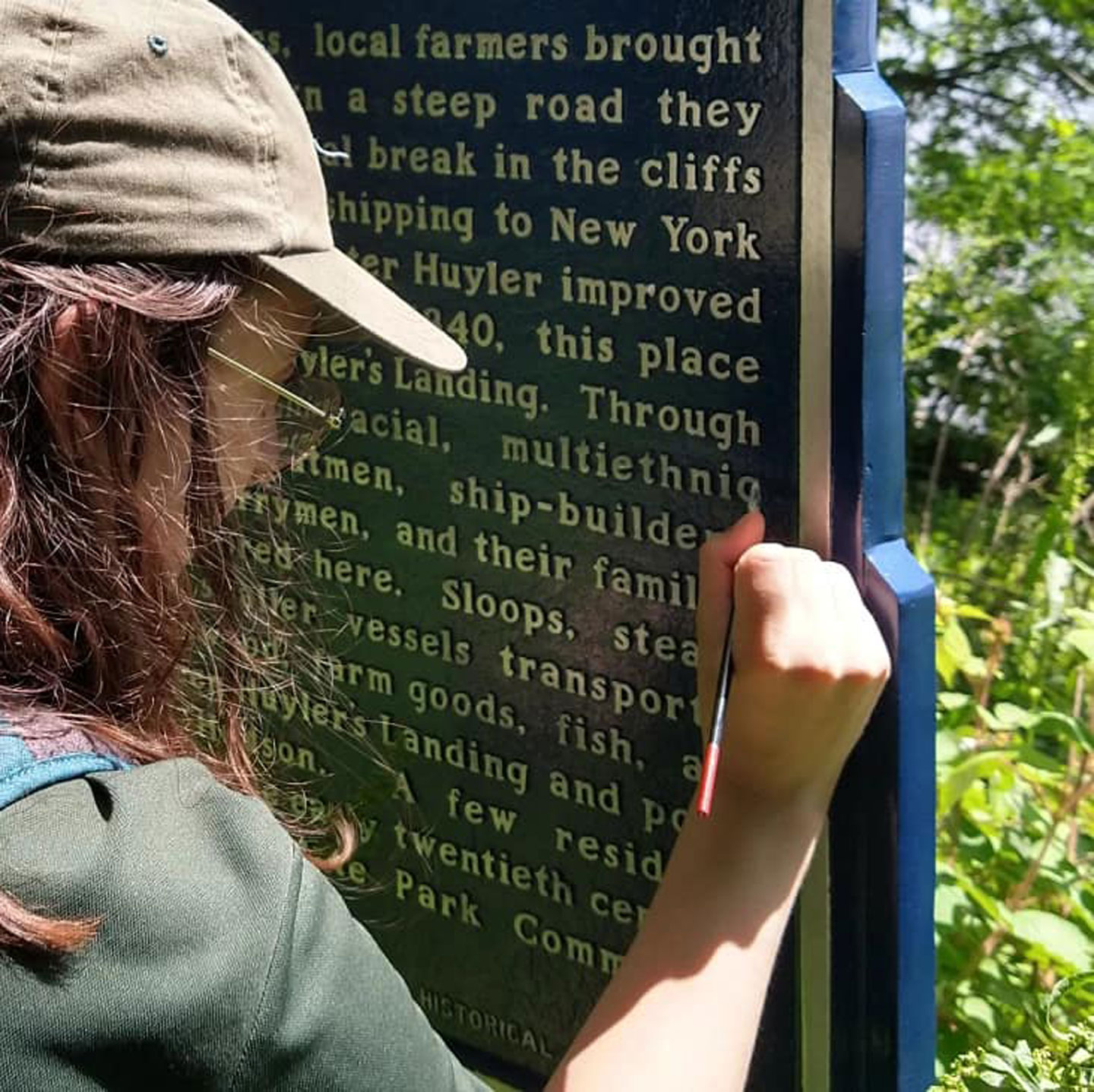 Fixing the Huyler Landing historic marker