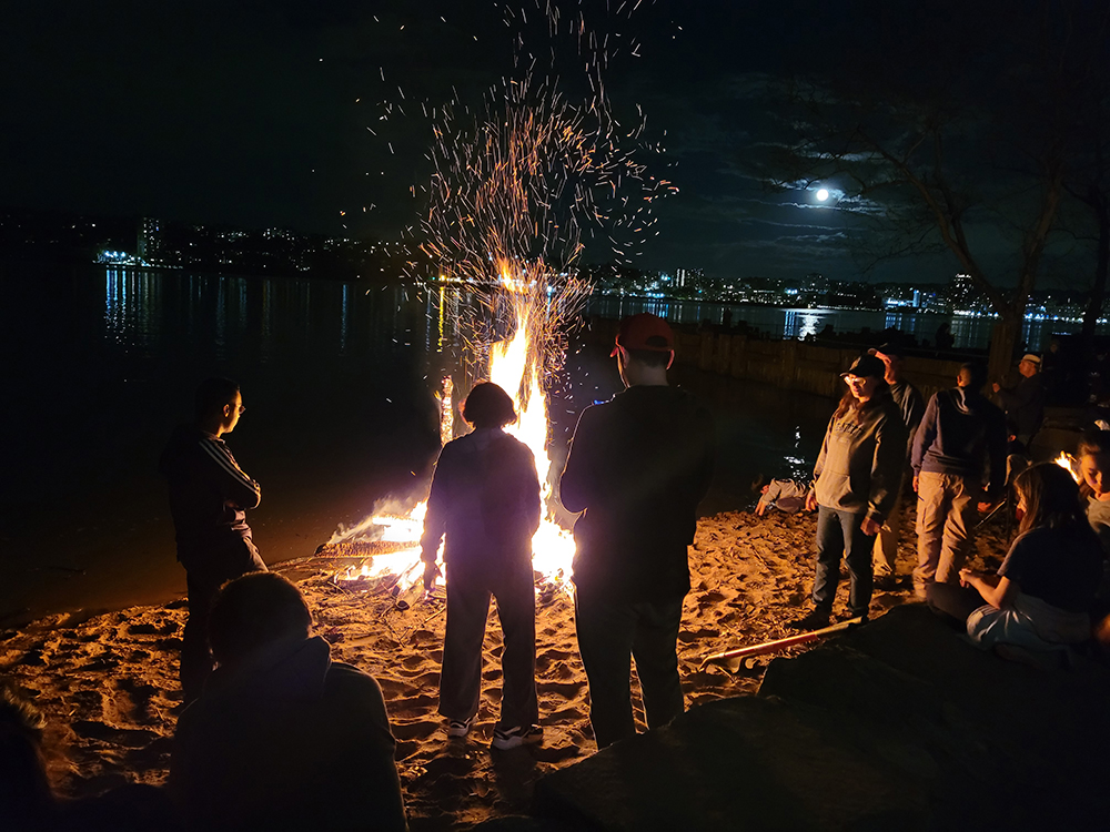 Flower Moon Beach Fire