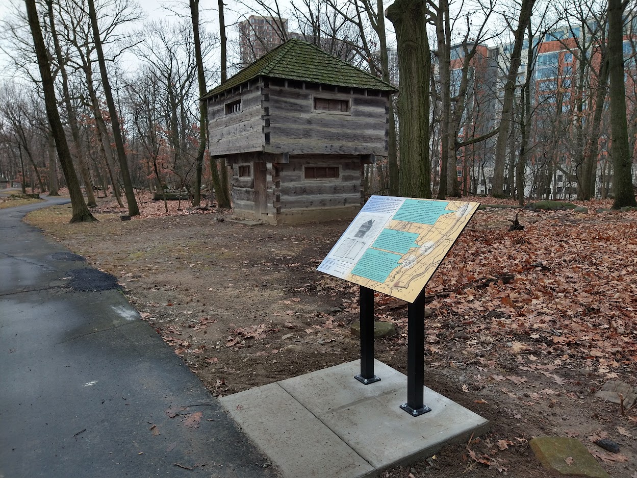 Blockhouse sign at Fort Lee