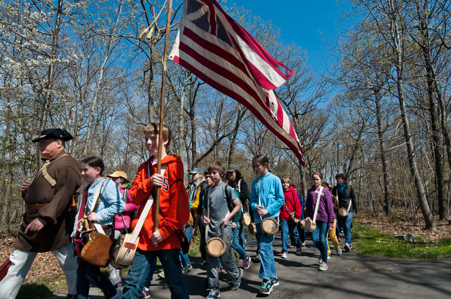 School group at Fort Lee Historic Park