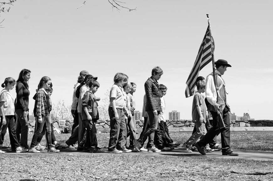 School group at Fort Lee Historic Park