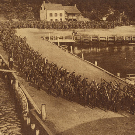 Camp Merritt troops marching in Alpine